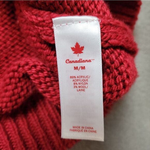 Canadiana Sweater Maple Leaf Canada Nordic Red Black White Wool Blend Women's M - Picture 5 of 10
